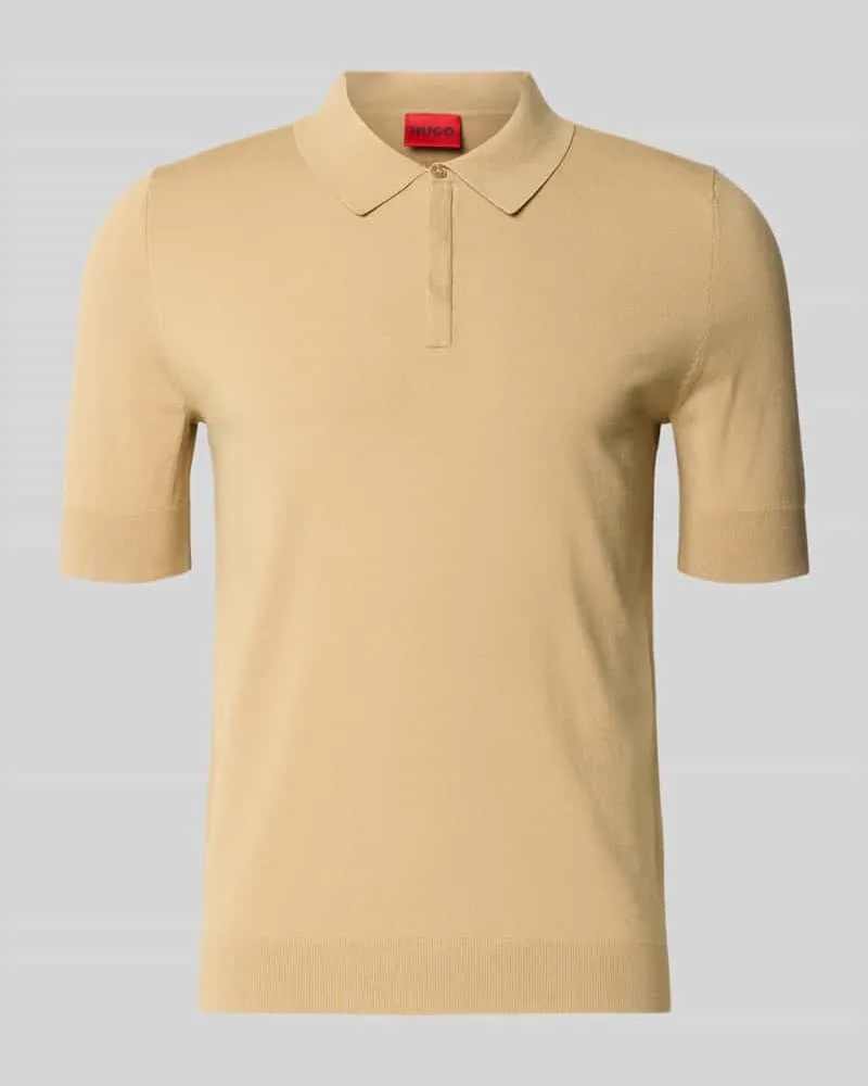 HUGO BOSS Regular Fit Poloshirt aus Viskose-Mix Modell 'SAN PETER Beige