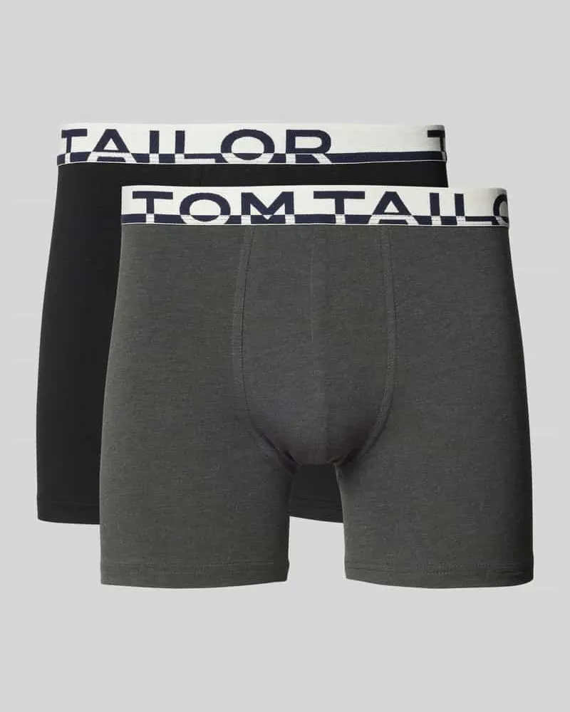 Tom Tailor Slim Fit Trunks mit Label-Schriftzug am Bund 