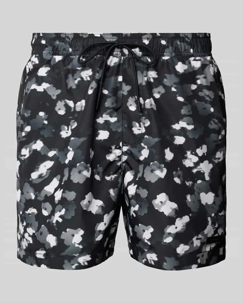 Calvin Klein Regular Fit Badeshorts mit Label-Patch Black