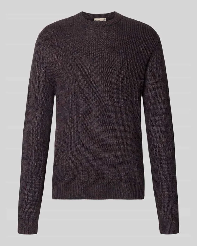 Only & Sons Pullover mit gerippten Abschlüssen Bordeaux
