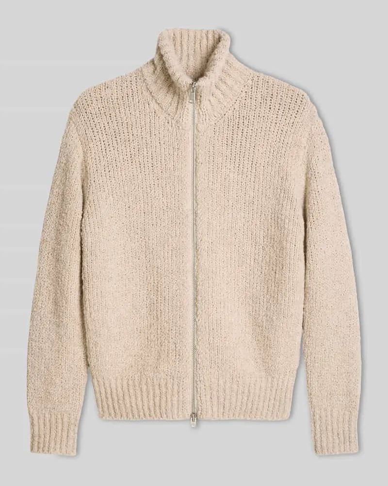 Marc O'Polo Strickjacke aus Schurwolle mit Stehkragen Beige