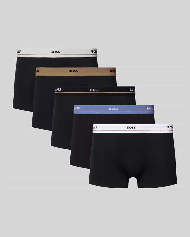 HUGO BOSS Trunks aus Baumwoll-Mix im 5er-Pack Modell 'ESSENTIAL Black