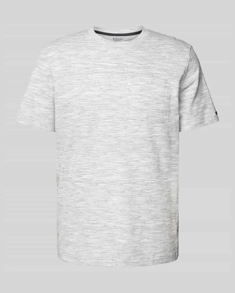 Tom Tailor Regular Fit T-Shirt aus Baumwoll-Mix Hellgrau