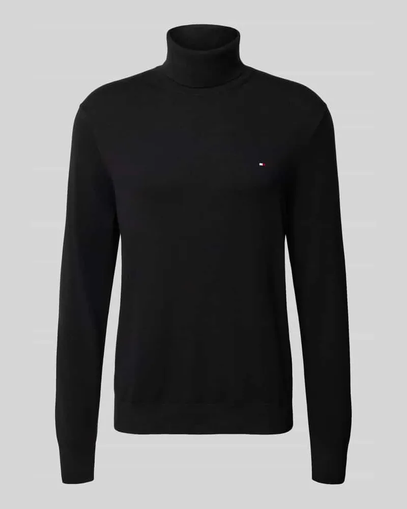 Tommy Hilfiger Regular Fit Rollkragenpullover aus Baumwoll-Kaschmir-Mix Black