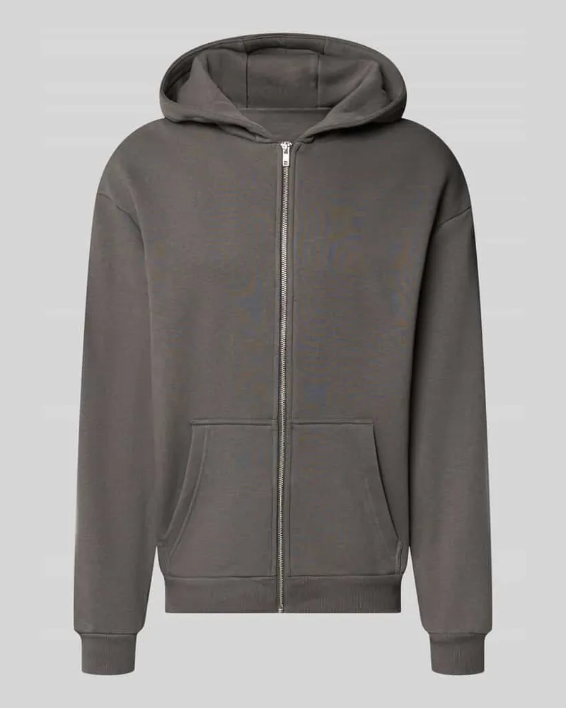 Urban Classics Regular Fit Strickjacke aus Baumwoll-Mix mit Kapuze Anthrazit