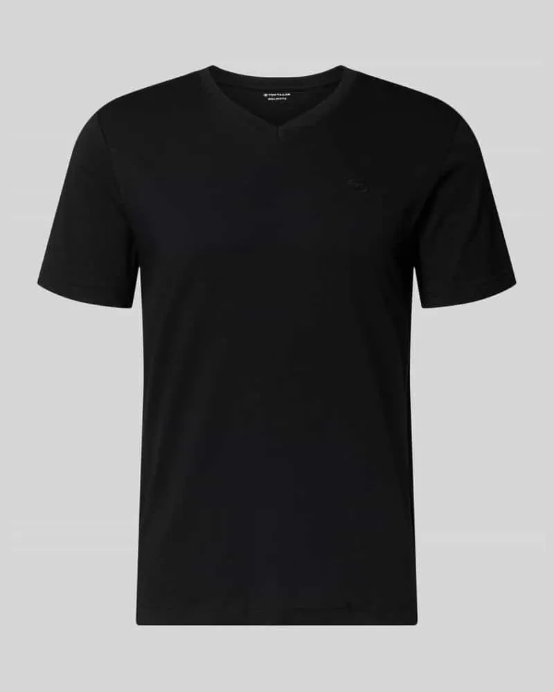 Tom Tailor Regular Fit T-Shirt aus reiner Baumwolle Black