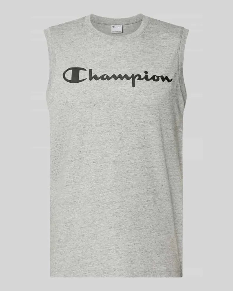 Champion Top mit Logo und Rundhalsausschnitt Hellgrau