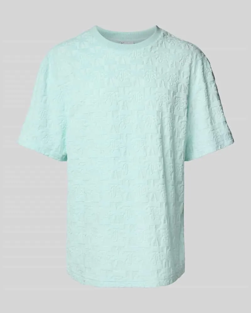 Karl Kani T-Shirt mit geripptem Rundhalsausschnitt 