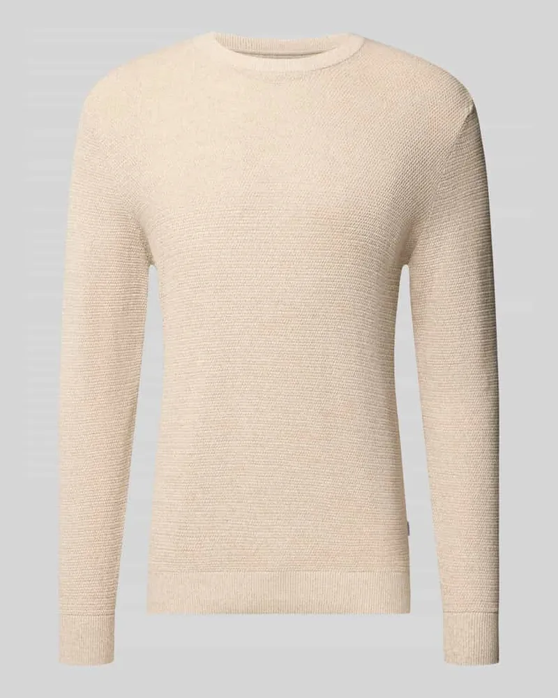 Jack & Jones Strickpullover aus reiner Baumwolle Modell 'Ryder Beige