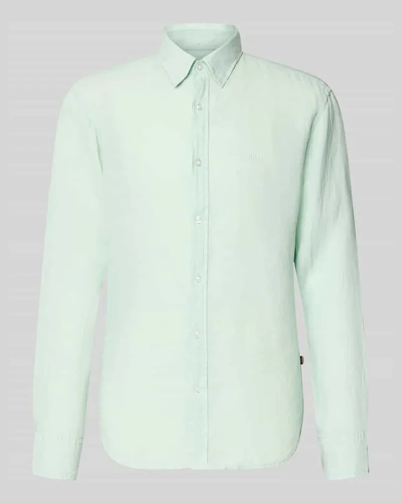 HUGO BOSS Regular Fit Freizeithemd aus reinem Leinen Modell 'RELEGANT Tuerkis