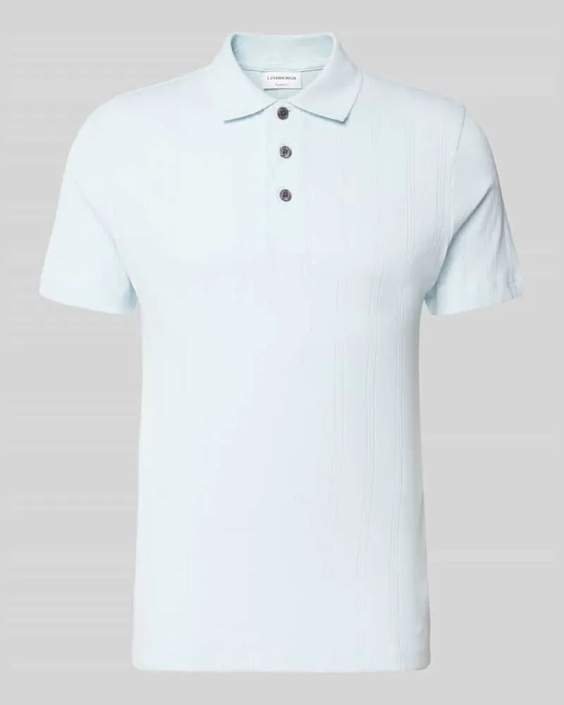 Lindbergh Regular Fit Poloshirt mit kurzer Knopfleiste Hellblau