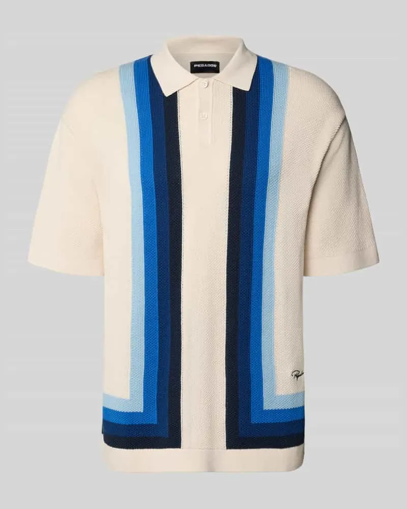 PEGADOR Relaxed Fit Poloshirt in Strick-Optik Modell 'Tellero Offwhite