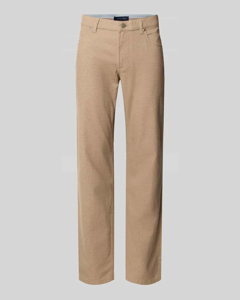 Christian Berg Straight Fit Hose mit Eingrifftaschen Beige
