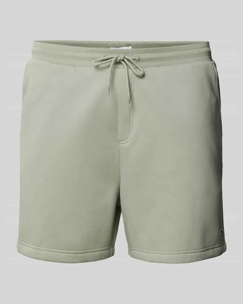 Tommy Hilfiger Regular Fit Sweatshorts mit Logo-Patch Modell 'BEACH Oliv
