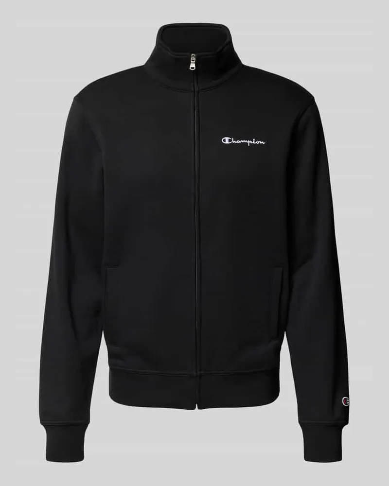 Champion Sweatjacke mit Label-Stitching Black