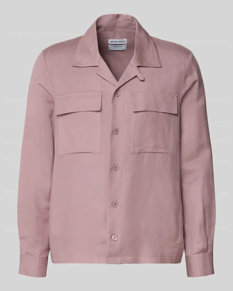 Antony Morato Regular Fit Hemdjacke aus Leinen-Viskose-Mix Modell 'ANTIGUA Hellrosa