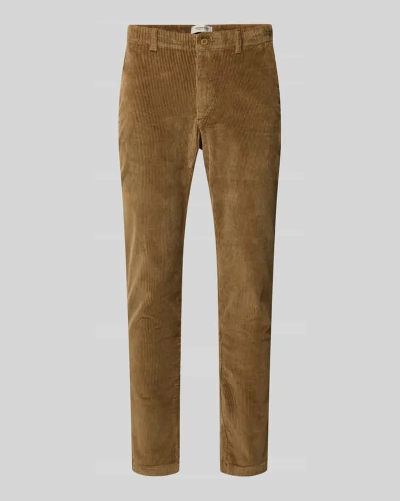 Jack & Jones Slim Fit Stoffhose in Cord-Optik Modell 'Marco Beige