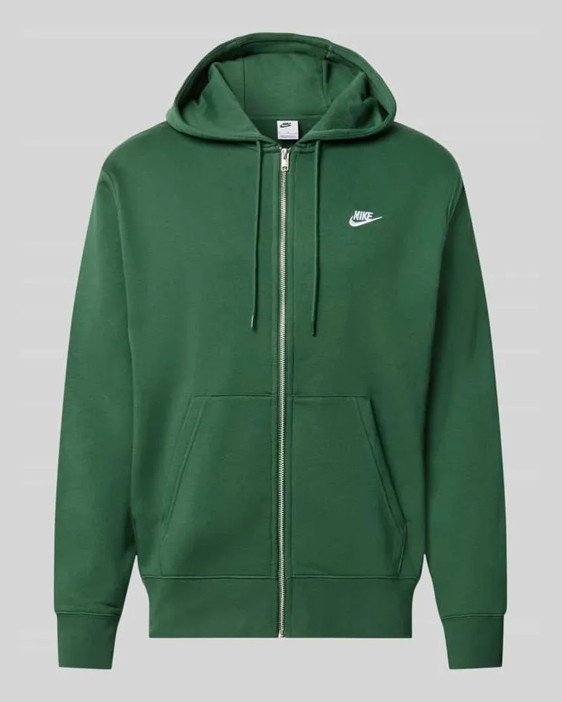 Nike Regular Fit Sweatjacke aus Baumwoll-Mix Dunkelgruen
