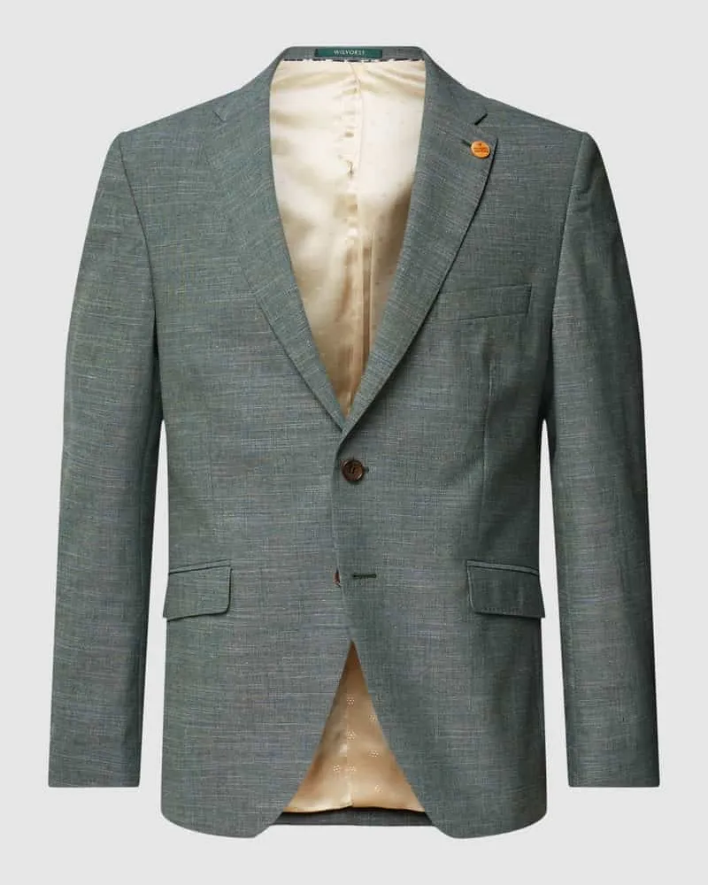 Wilvorst Regular Fit Sakko aus Lanawoll-Baumwoll-Mix Gruen