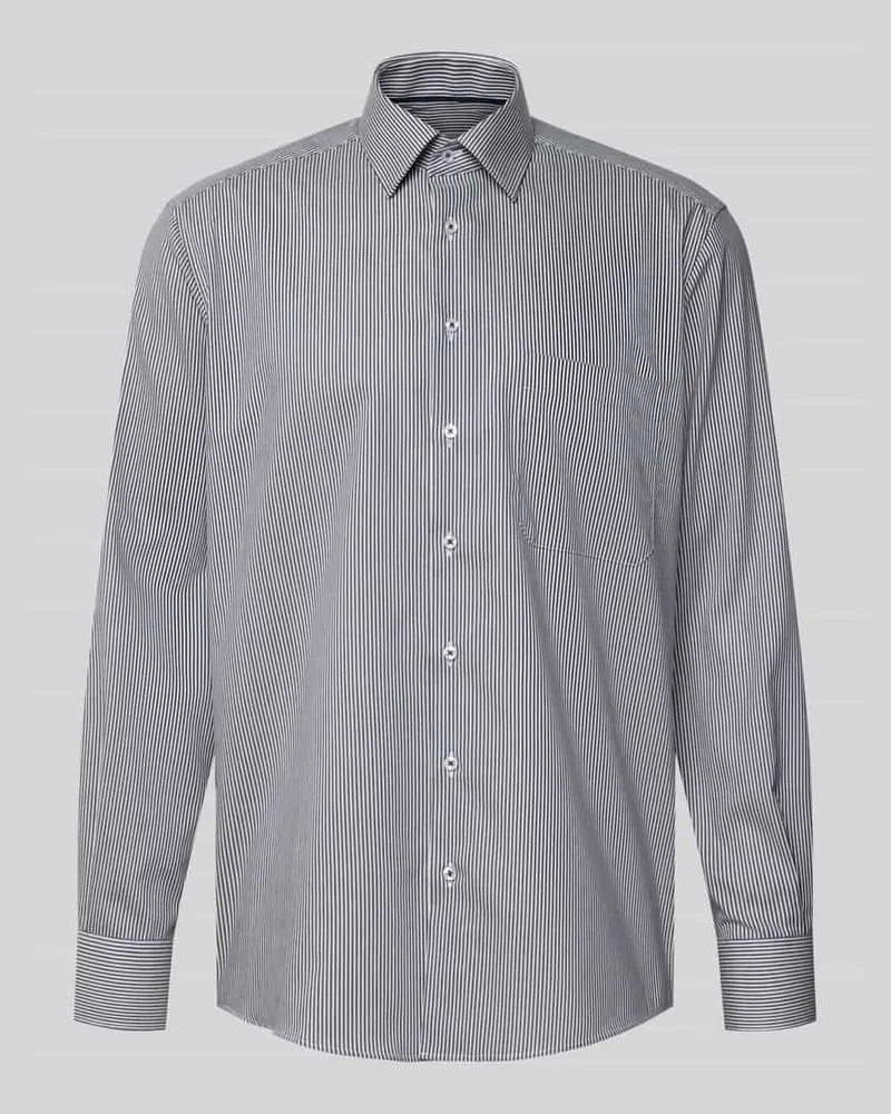 Eterna Comfort Fit Business-Hemd aus Baumwolle mit Kentkragen Marine