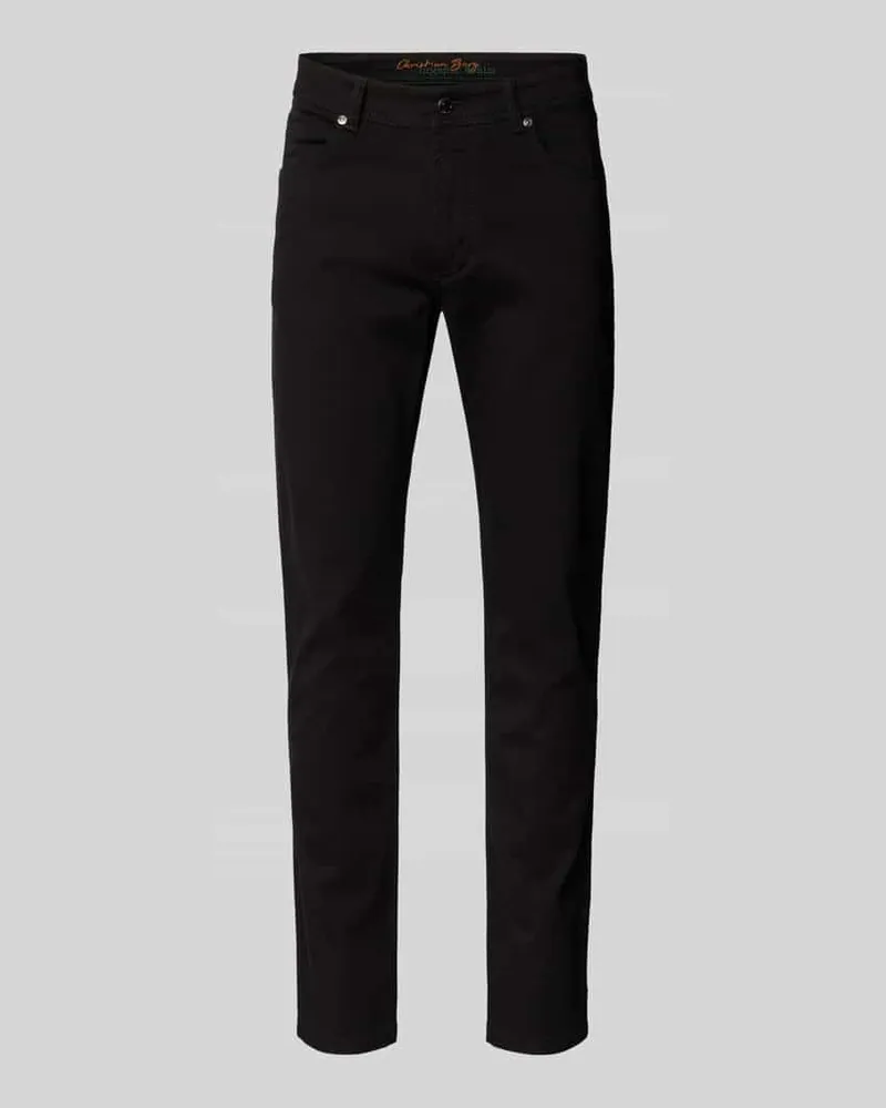 Christian Berg Straight Fit Jeans mit Brand-Detail 