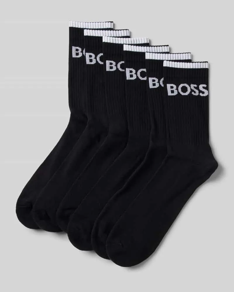 HUGO BOSS Socken mit Label-Stitching im 6er-Pack 