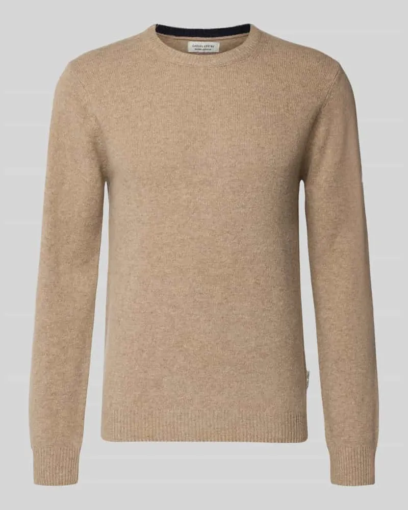 Casual Friday Strickpullover aus Woll-Mix Modell 'KARL Camel