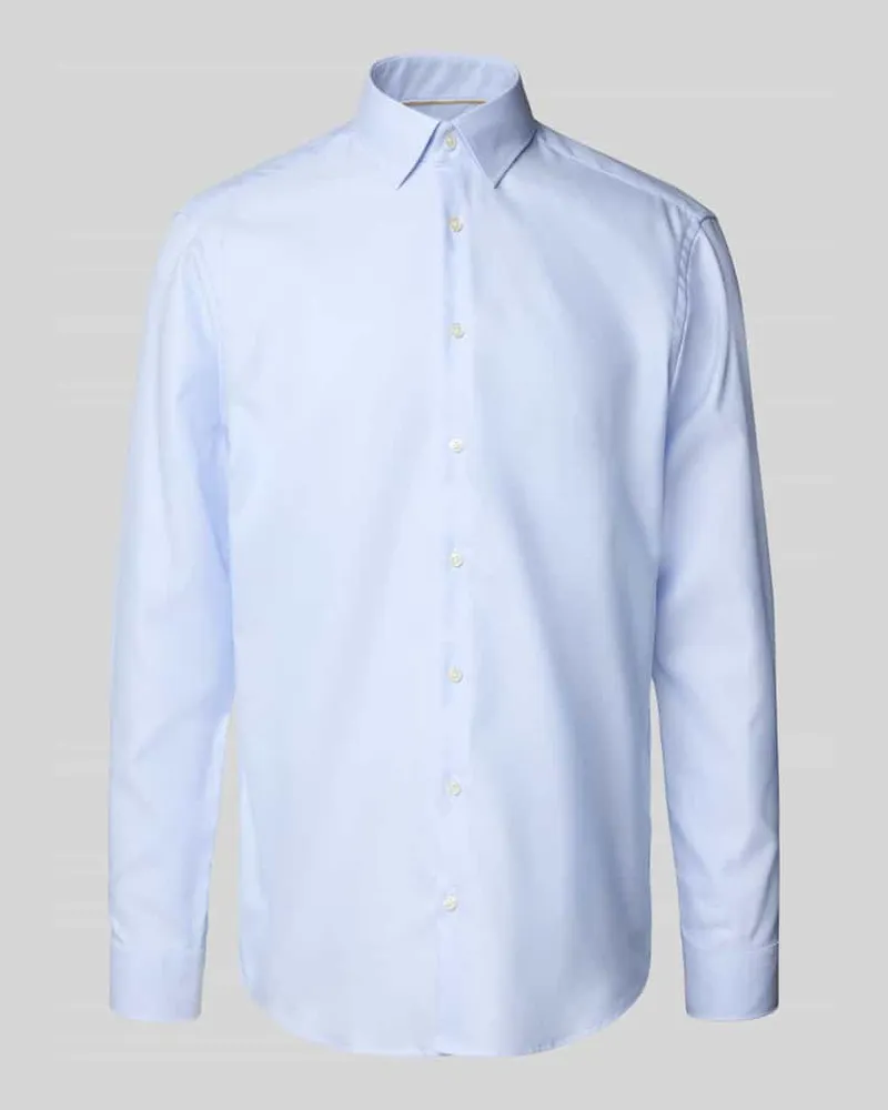 JAKE*S Regular Fit Business-Hemd mit Kentkragen Bleu