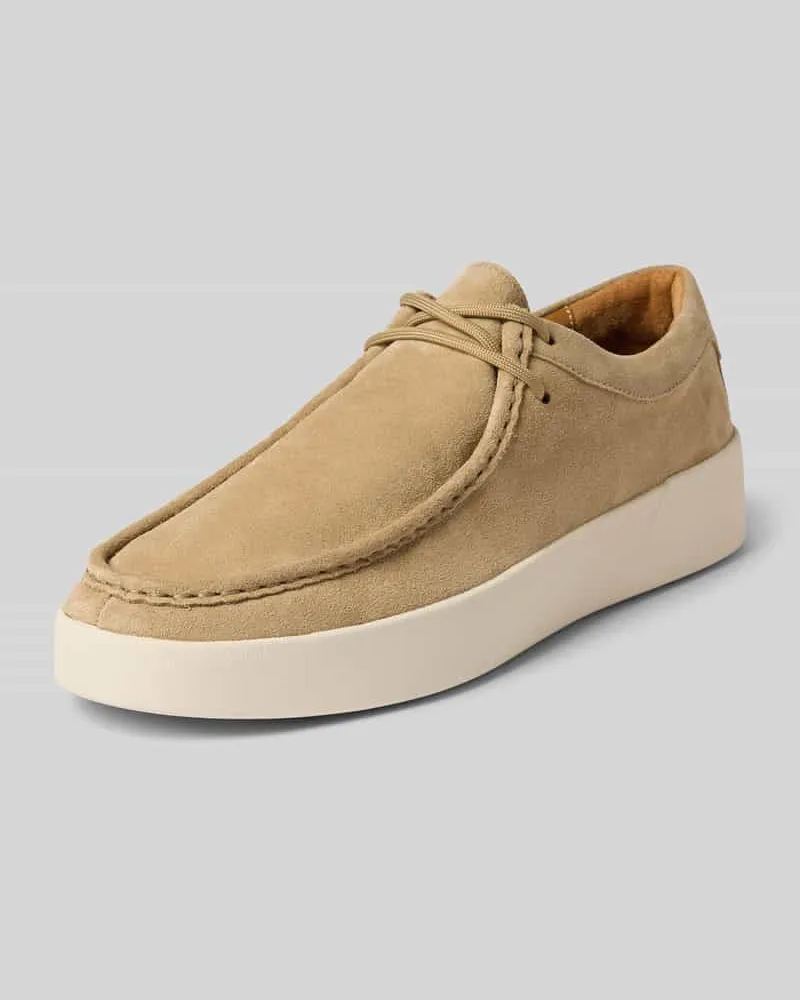 HUGO BOSS Schnürschuhe aus echtem Leder Modell 'Lyde_derb_sd Beige