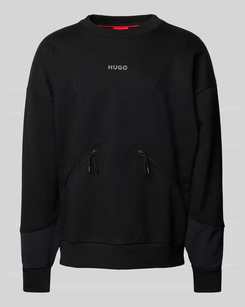 HUGO BOSS Sweatshirt mit Label-Print Modell 'Dautumnas Black