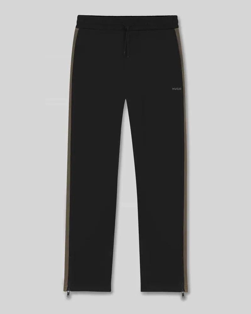 HUGO BOSS Relaxed Fit Jogginghose mit Galonstreifen Modell 'DOLOS Black