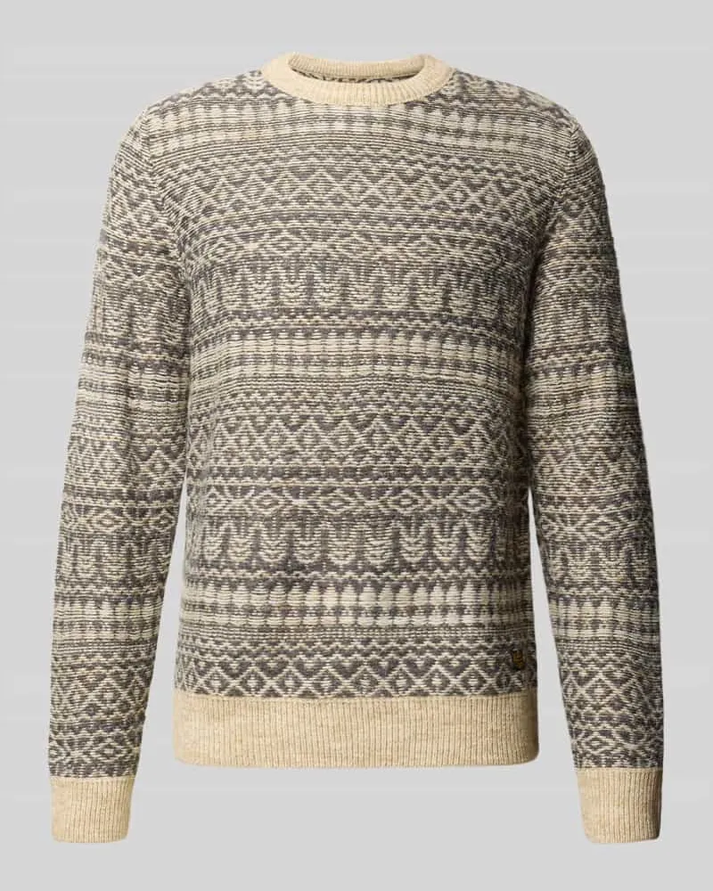 Jack & Jones Strickpullover mit Rundhalsausschnitt Modell 'ASHFORD Mittelgrau
