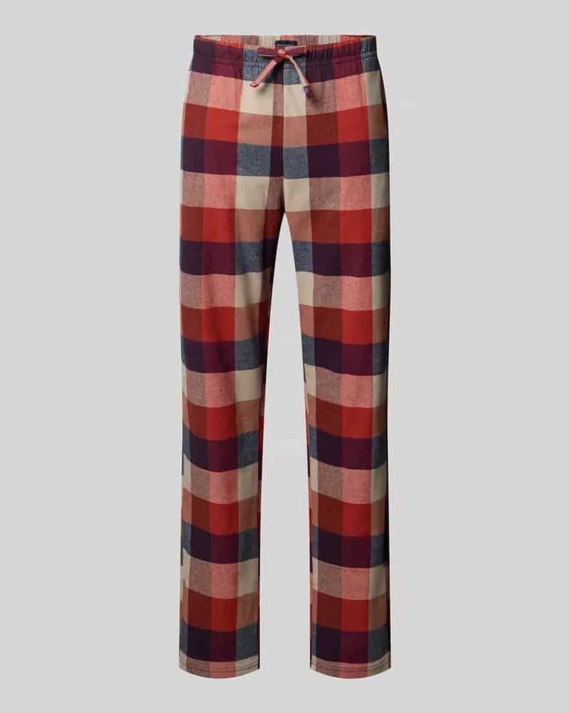 Christian Berg Regular Fit Pyjama-Hose im Allover-Look Pflaume
