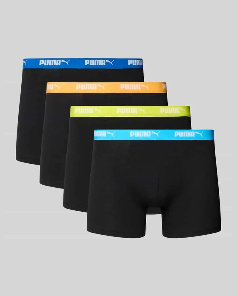 Puma Trunks im 4er-Pack mit elastischem Logo-Bund Black