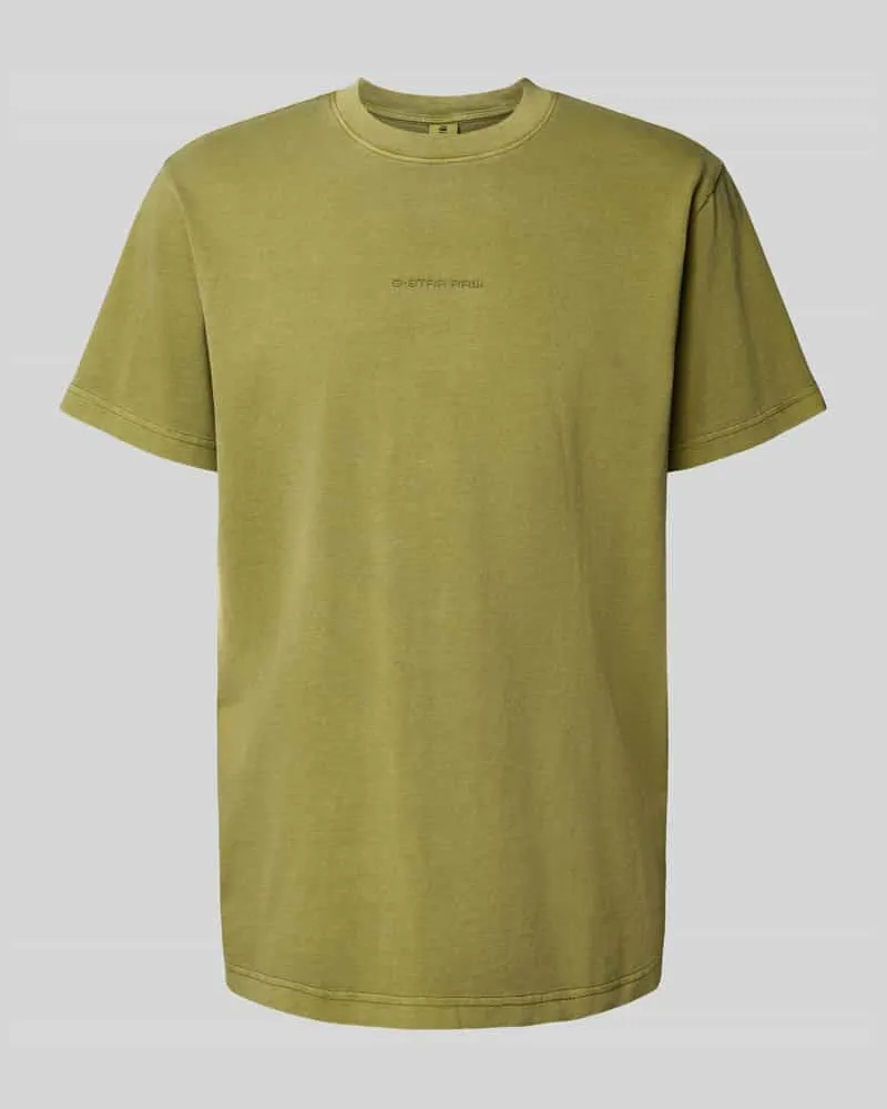 G-STAR RAW T-Shirt mit Label-Patch Oliv
