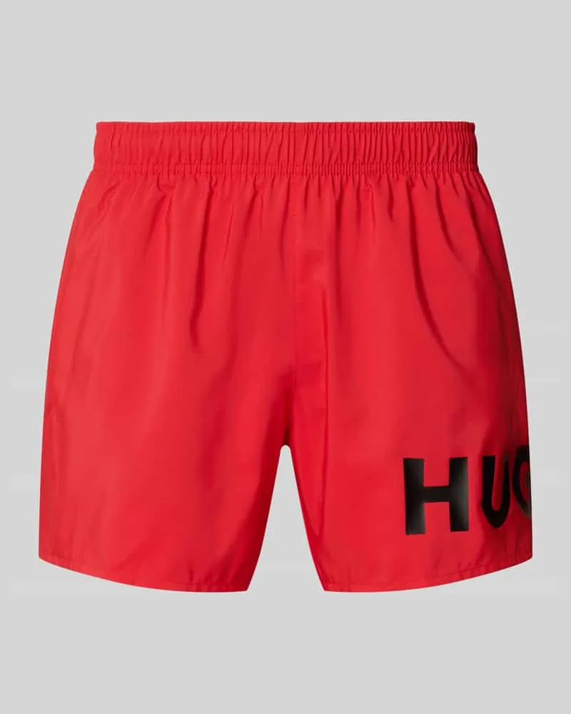 HUGO BOSS Badeshorts mit Label Print Modell 'MAKAI Rot