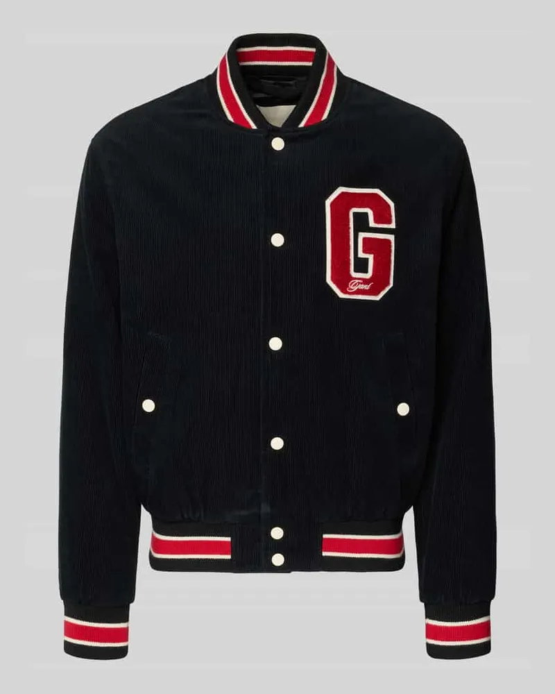 Gant College-Jacke aus Cord mit Label-Detail Black