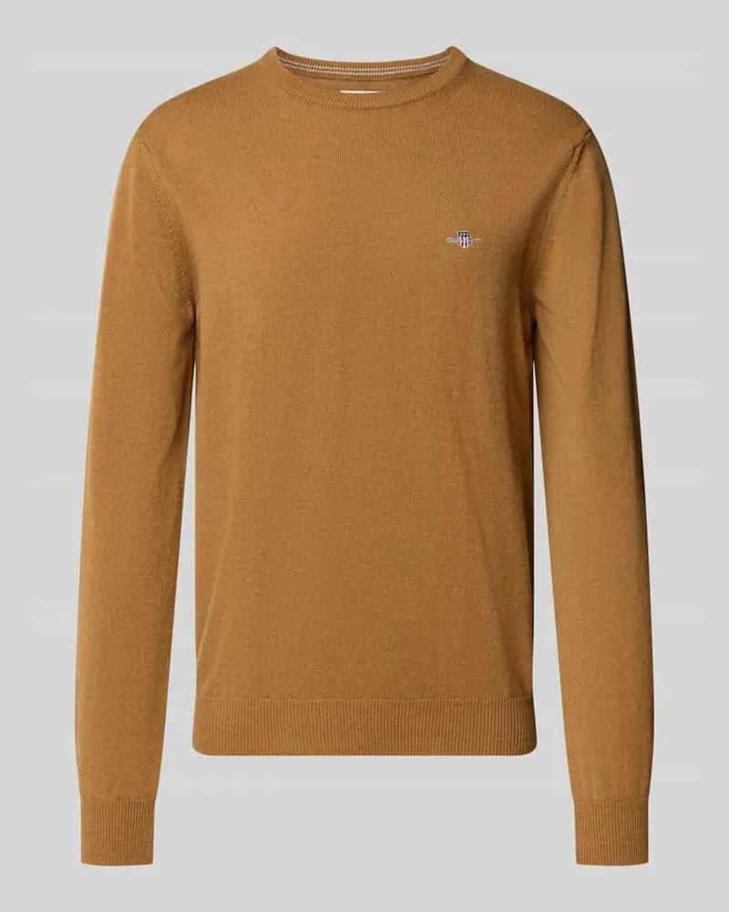 Gant Regular Fit Pullover aus reiner Wolle Camel