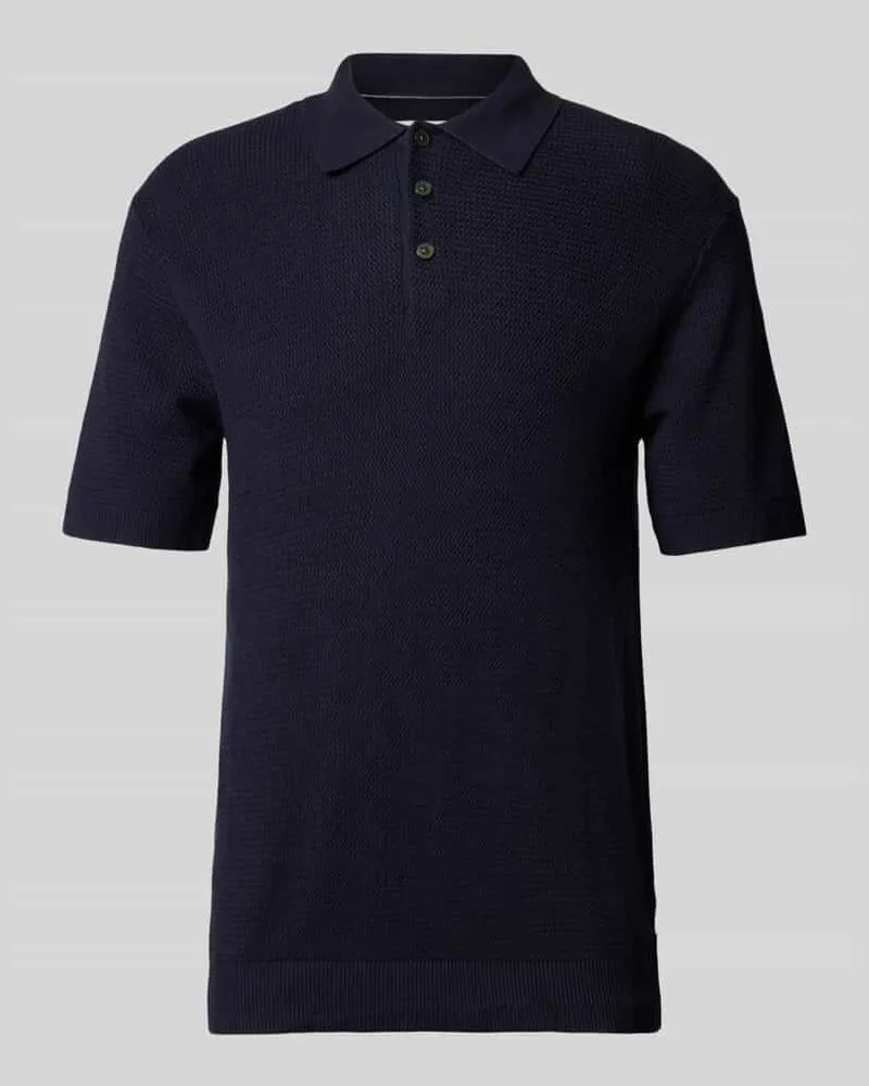 Jack & Jones Regular Fit Poloshirt mit Strukturmuster Modell 'COOPER Dunkelblau