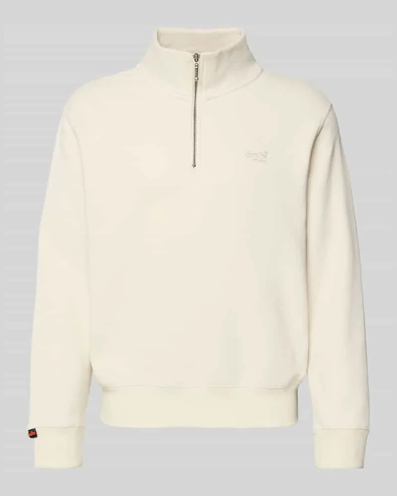 Superdry. Regular Fit Sweatshirt mit Logo-Stitching Hellgrau