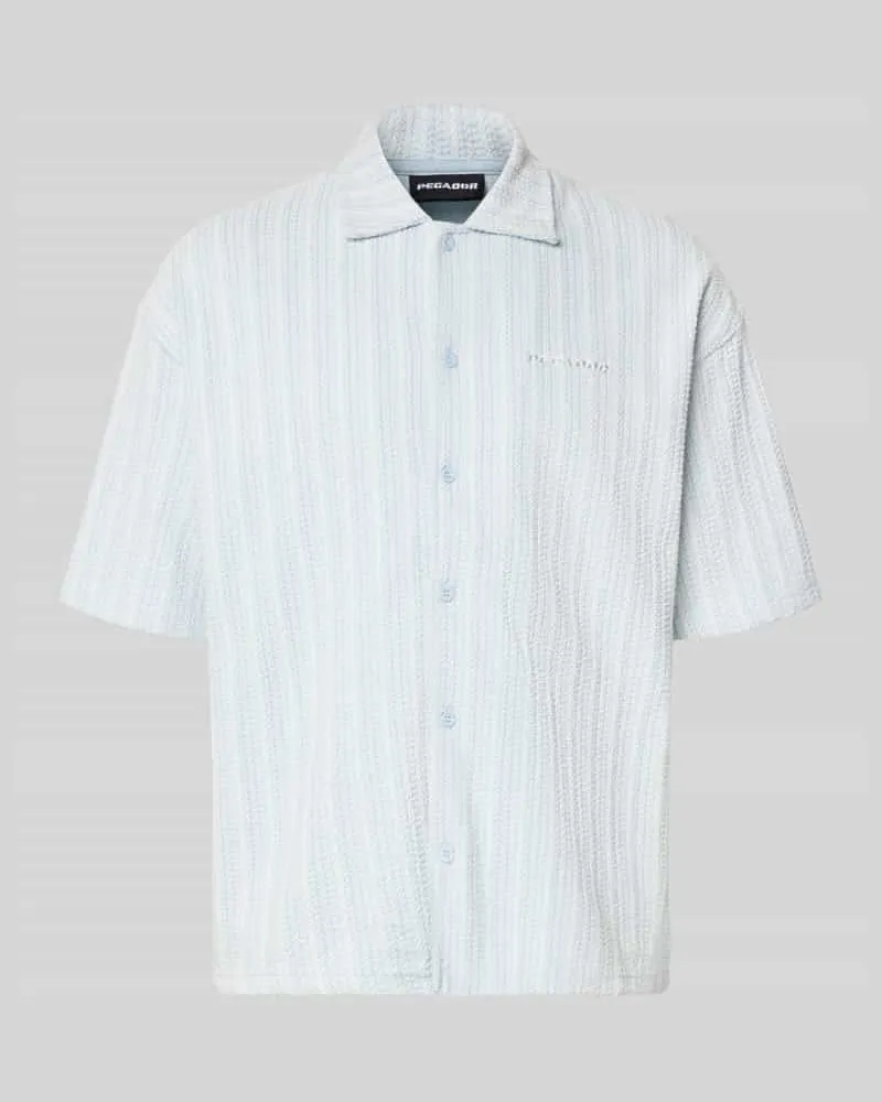 PEGADOR Relaxed Fit Freizeithemd mit Label-Stitching Modell 'Forno Ocean