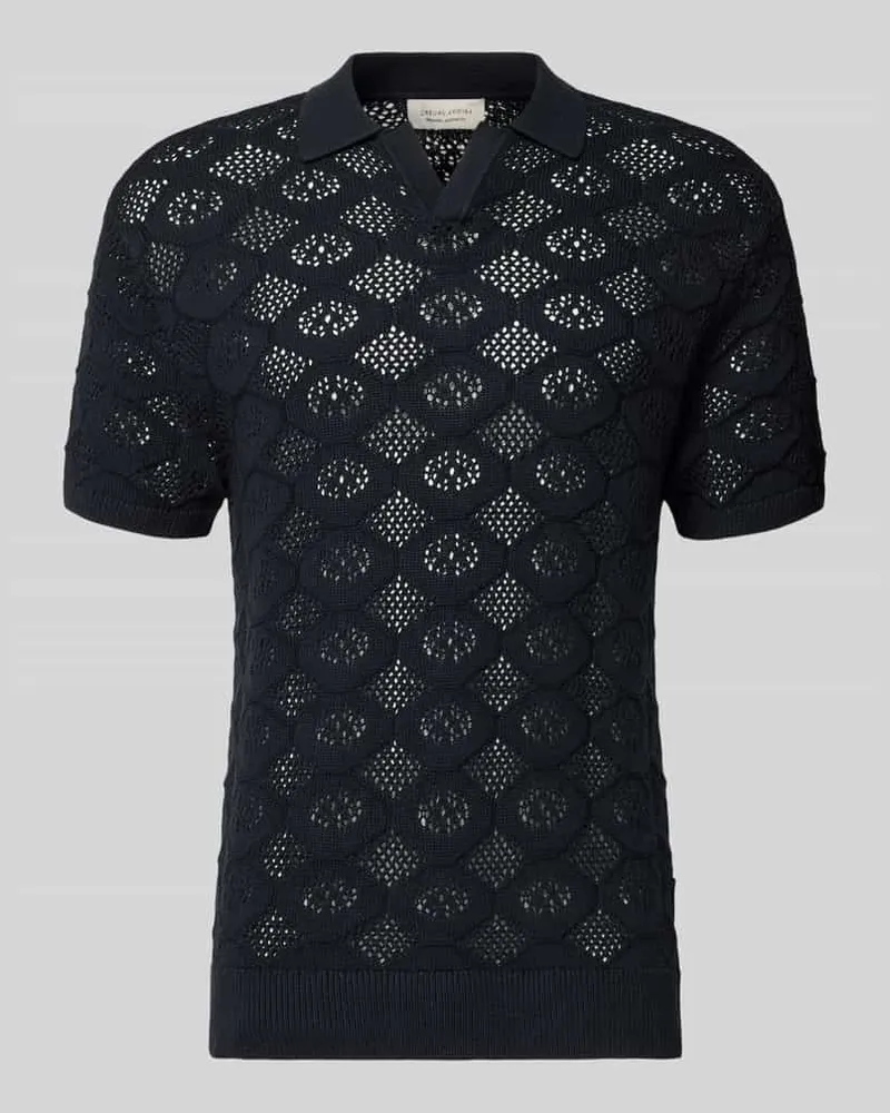 Casual Friday Slim Fit Poloshirt in Strick-Optik Modell 'Angvig Marine