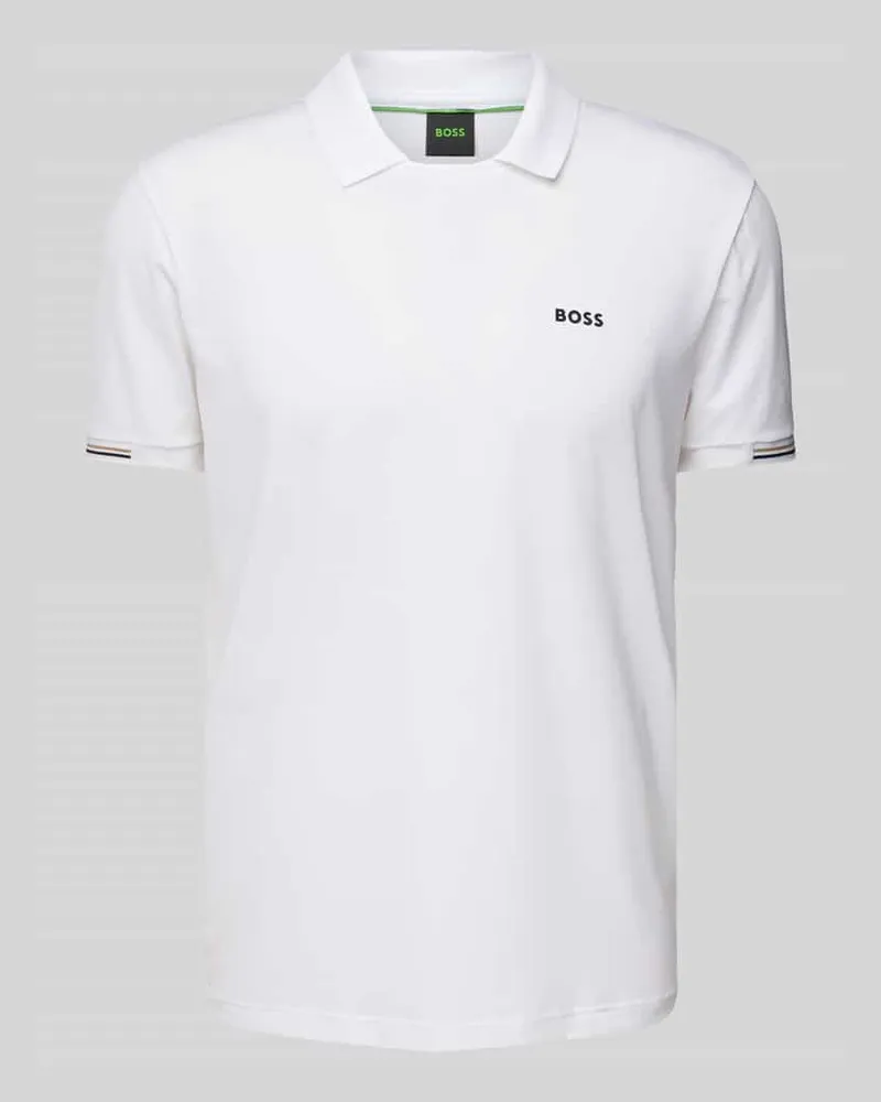 HUGO BOSS Slim Fit Poloshirt mit Label-Schriftzug Modell 'Palle Mesh 