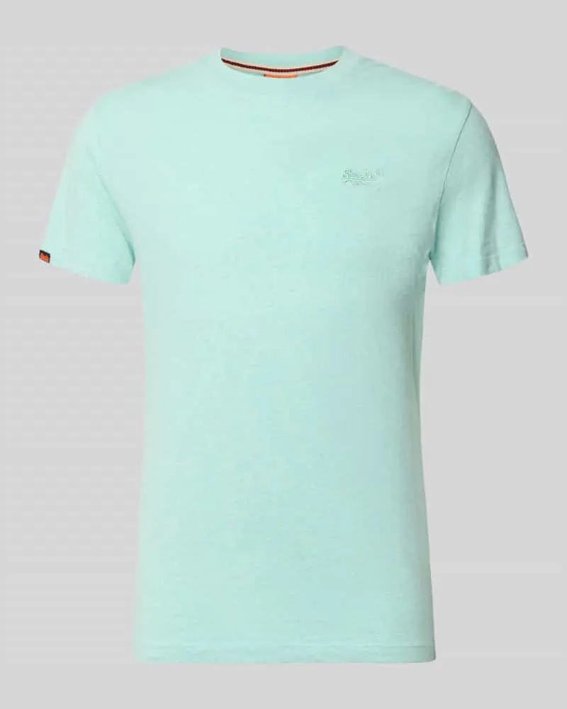 Superdry. Regular Fit T-Shirt mit Logo-Stitching Mint
