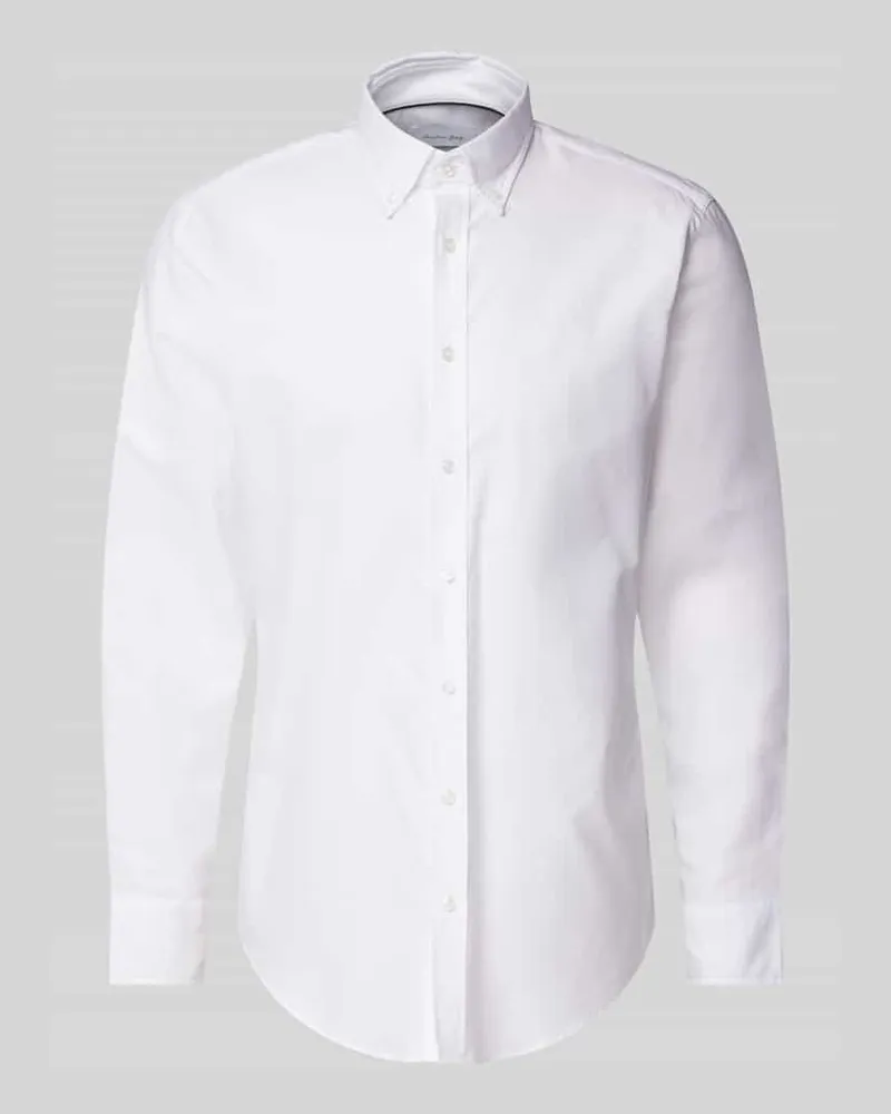 Christian Berg Regular Fit Freizeithemd mit Button-Down-Kragen Weiss