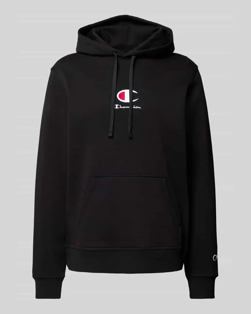 Champion Hoodie mit Label-Stitching Black
