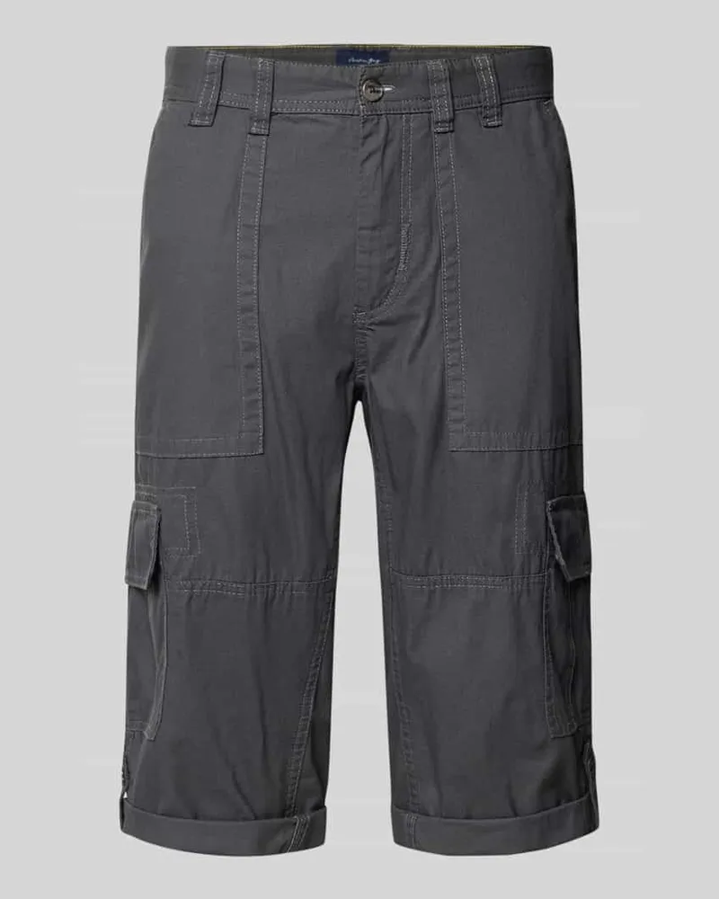 Christian Berg Bermudas mit Cargotaschen Dunkelgrau