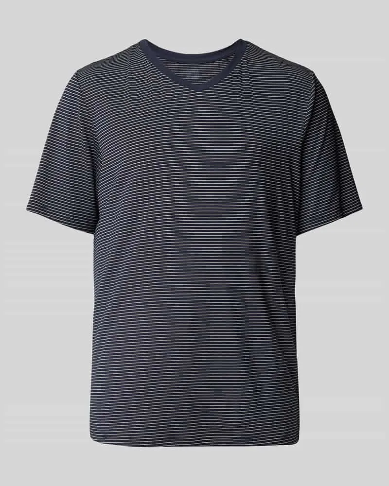 Schiesser Pyjama mit Brusttasche Marine