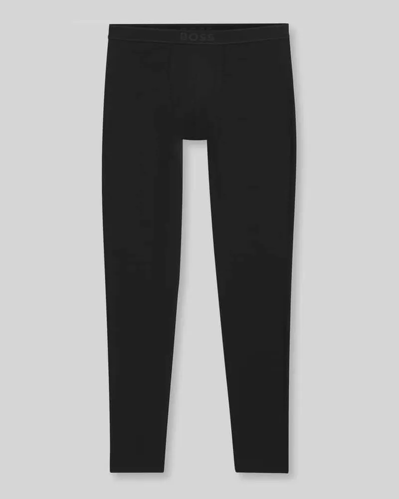 HUGO BOSS Slim Fit Lange Unterhose aus Baumwoll-Mix Modell 'Long John Black