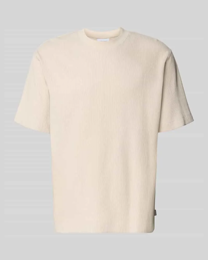 Jack & Jones T-Shirt mit Ripp-Optik Modell 'HARRISON Beige